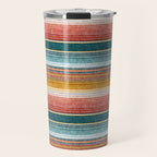 serape southwest stripe - orange & teal Travel Mug Gallery Image 1