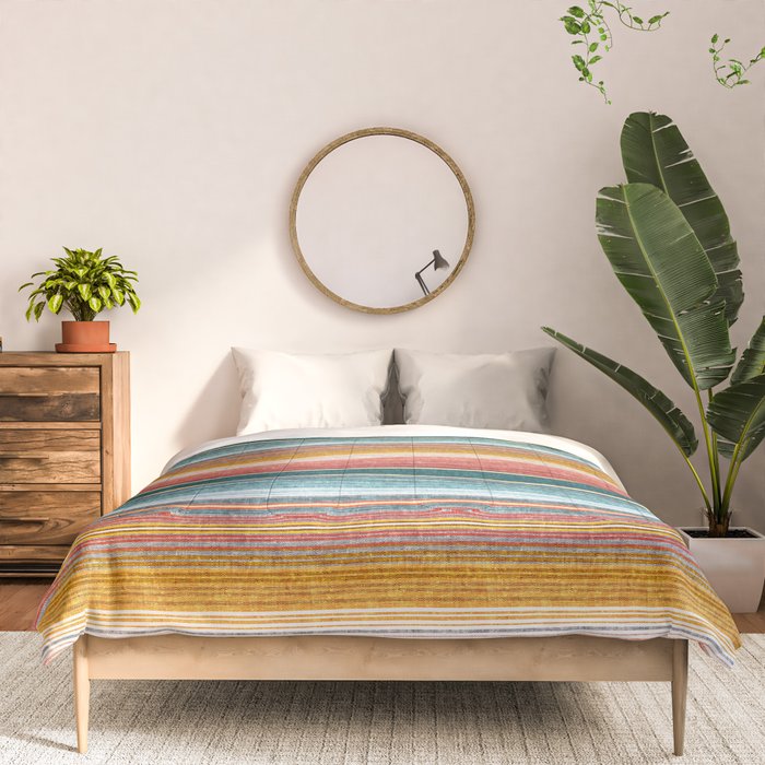 serape southwest stripe - orange & teal Comforter Gallery Image 3