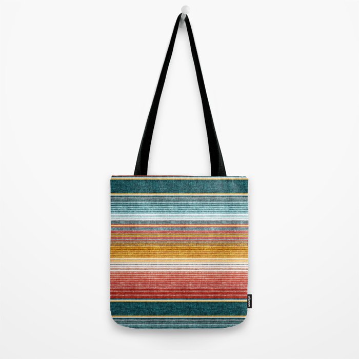serape southwest stripe - orange & teal Tote Bag Gallery Image 2