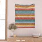 serape southwest stripe - orange & teal Wall Tapestry Gallery Image 2