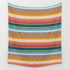 serape southwest stripe - orange & teal Wall Tapestry Gallery Image 4