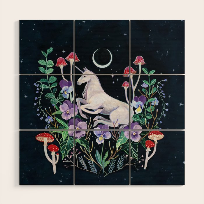 Unicorn Garden Wood Wall Art Gallery Image 1