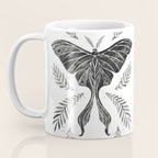 Watercolor Luna Moth in Black and White Coffee Mug Gallery Image 3