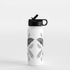 Watercolor Luna Moth in Black and White Water Bottle Gallery Image 1