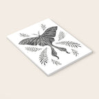 Watercolor Luna Moth in Black and White Notebook Gallery Image 3