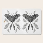 Watercolor Luna Moth in Black and White Cutting Board Gallery Image 1