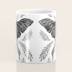 Watercolor Luna Moth in Black and White Coffee Mug Gallery Image 4