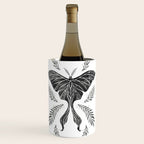 Watercolor Luna Moth in Black and White Wine Chiller Gallery Image 3
