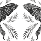 Watercolor Luna Moth in Black and White Coffee Mug Gallery Image 2