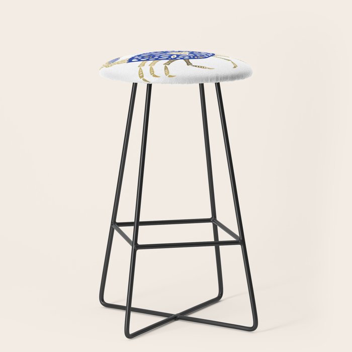 Crab - Navy & Gold Stool Gallery Image 1