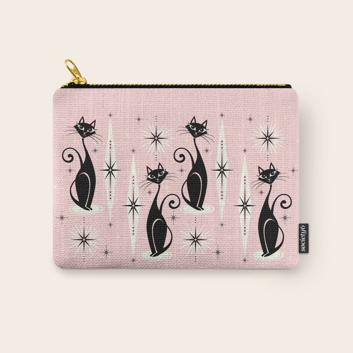 Mid Century Meow Retro Atomic Cats ©studioxtine Carry All Pouch Gallery Image 1