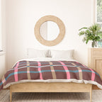 Windowpane Plaid Burgundy Duvet Cover Gallery Image 3