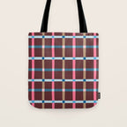 Windowpane Plaid Burgundy Tote Bag Gallery Image 1