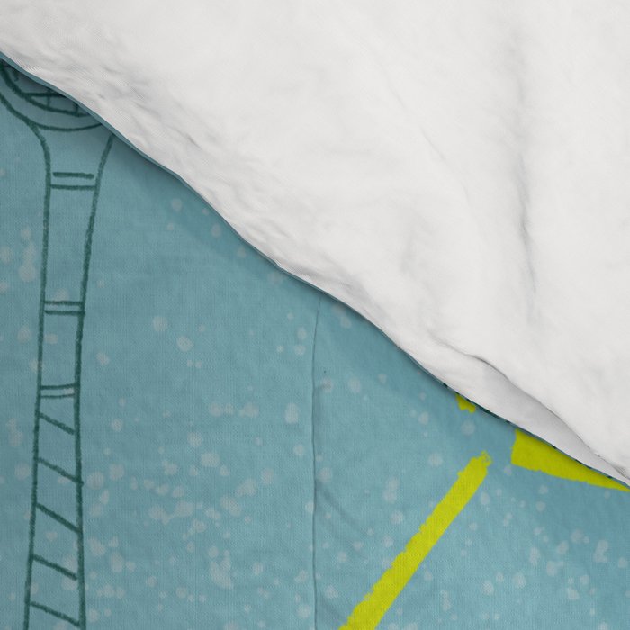 Tennis Rackets & Roses in Warm Blue & Peach Comforter Gallery Image 4