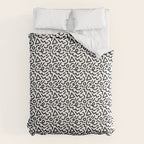 Abstract black and white line doodle pattern Comforter Gallery Image 6