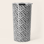 Abstract black and white line doodle pattern Travel Mug Gallery Image 1