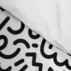 Abstract black and white line doodle pattern Comforter Gallery Image 4