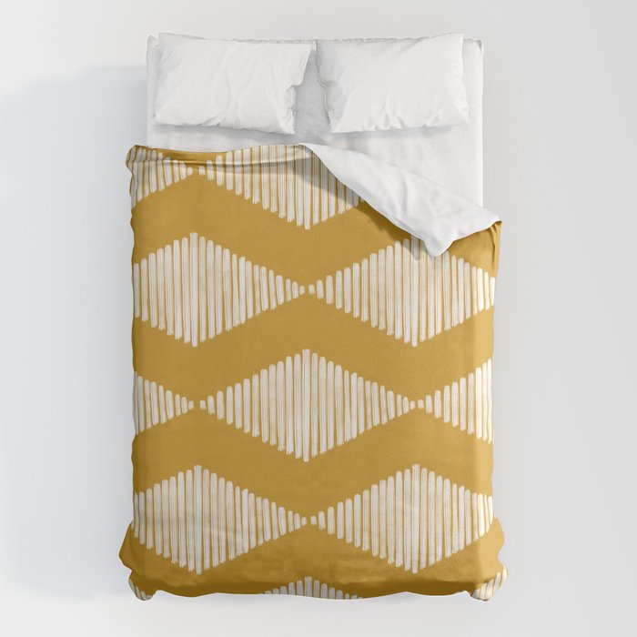 Acoustic Wave Mustard Duvet Cover Gallery Image 1