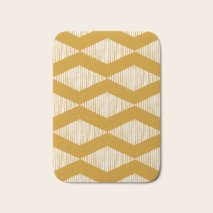 Acoustic Wave Mustard Bath Mat Gallery Image 1
