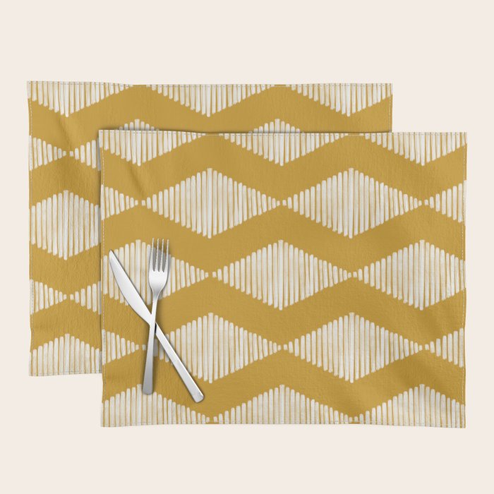 Acoustic Wave Mustard Placemat Gallery Image 1
