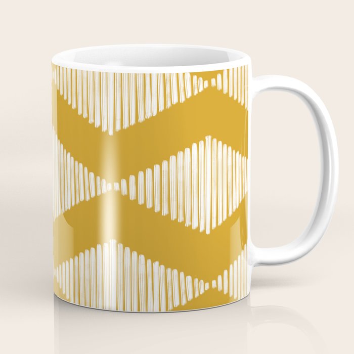 Acoustic Wave Mustard Coffee Mug Gallery Image 1