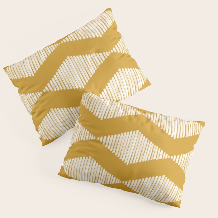 Acoustic Wave Mustard Pillow Sham Gallery Image 1