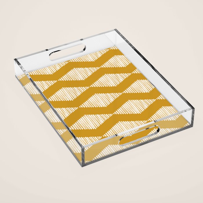 Acoustic Wave Mustard Acrylic Tray Gallery Image 1
