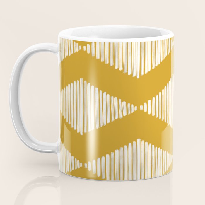 Acoustic Wave Mustard Coffee Mug Gallery Image 3