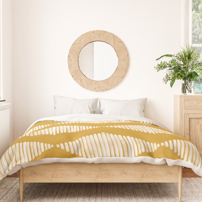 Acoustic Wave Mustard Duvet Cover Gallery Image 3