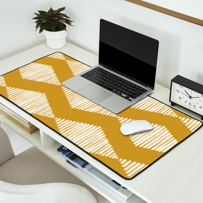Acoustic Wave Mustard Desk Mat Gallery Image 2