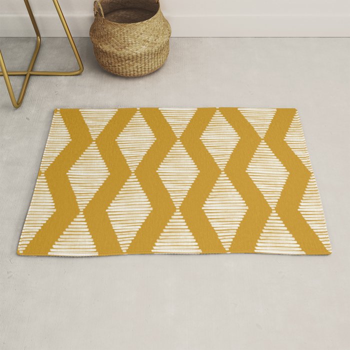 Acoustic Wave Mustard Rug Gallery Image 1