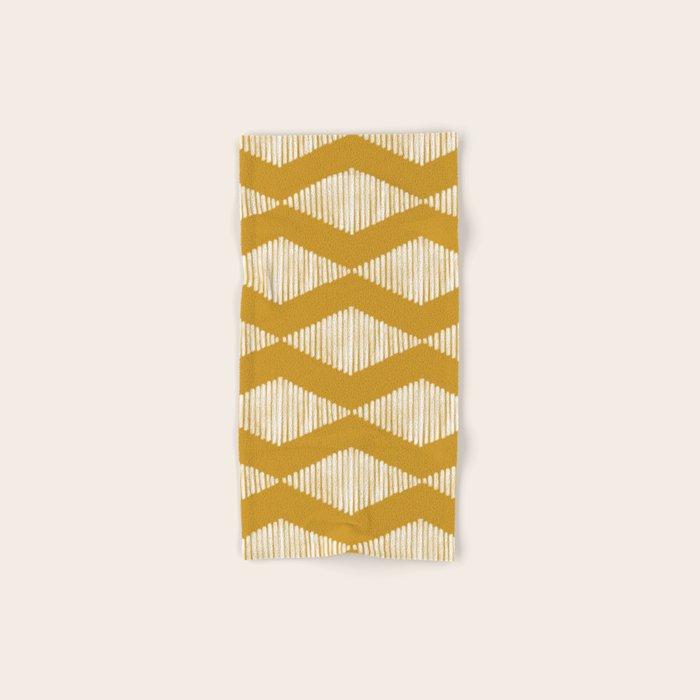 Acoustic Wave Mustard Hand & Bath Towel Gallery Image 1