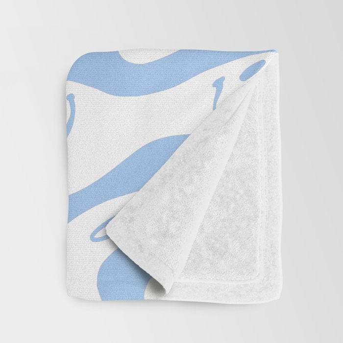 Pastel Blue Dripping Smiley Throw Blanket Gallery Image 3