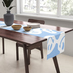 Pastel Blue Dripping Smiley Table Runner Gallery Image 2