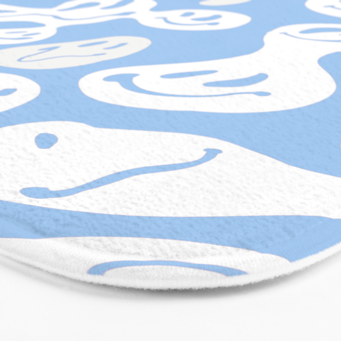 Pastel Blue Dripping Smiley Bath Mat Gallery Image 3