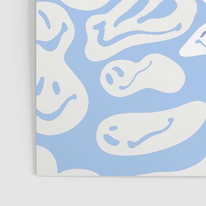Pastel Blue Dripping Smiley Poster Gallery Image 3