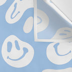 Pastel Blue Dripping Smiley Wall Tapestry Gallery Image 3