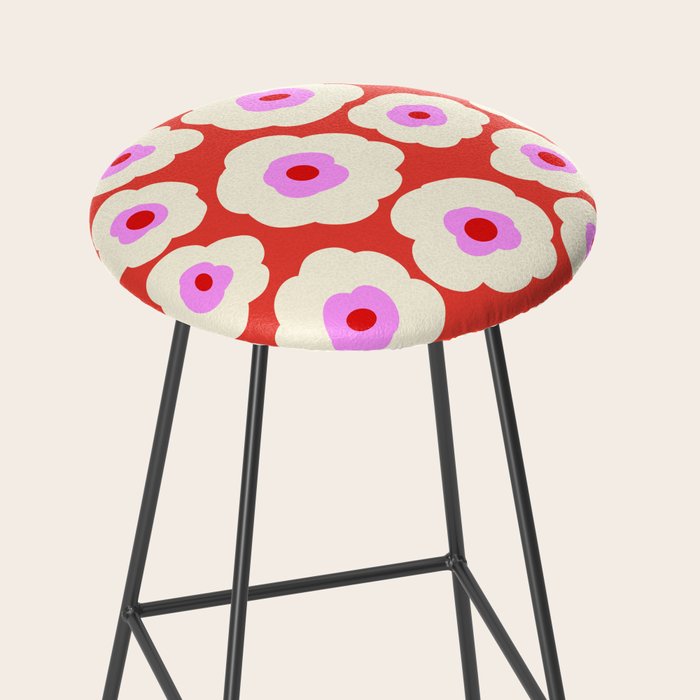 Pink, Red and White Flower Stool Gallery Image 2