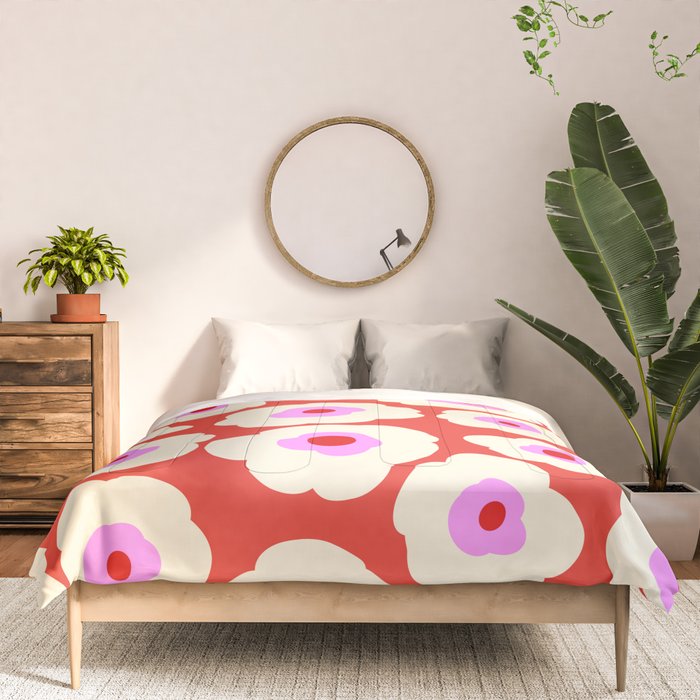 Pink, Red and White Flower Comforter Gallery Image 3