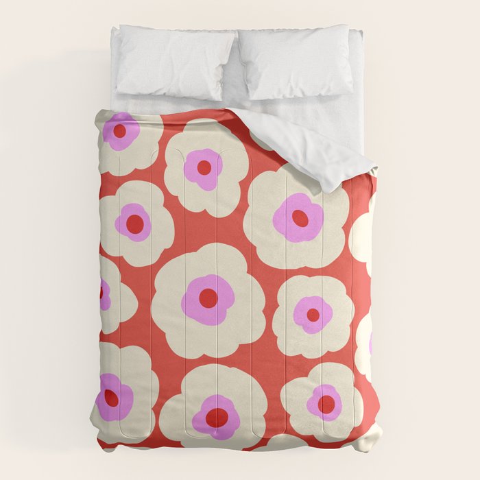 Pink, Red and White Flower Comforter Gallery Image 6