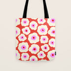 Pink, Red and White Flower Tote Bag Gallery Image 1