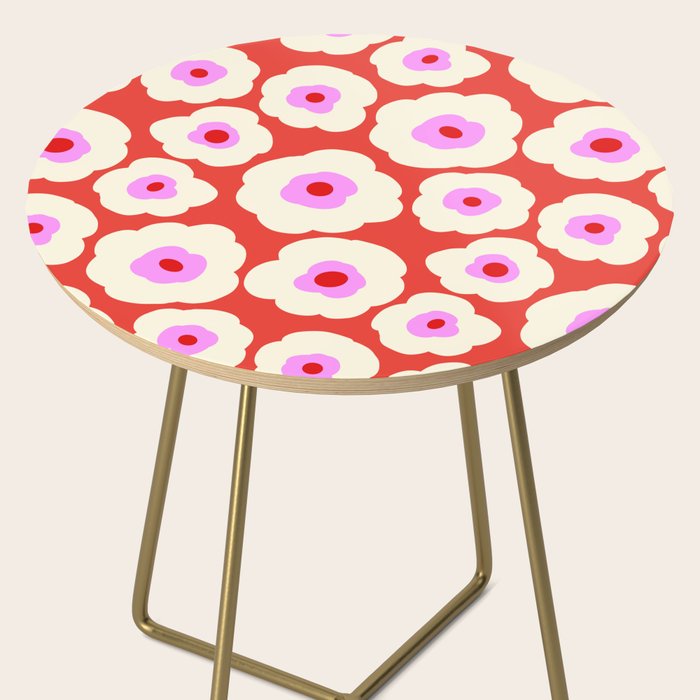 Pink, Red and White Flower Side Table Gallery Image 2