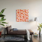 Pink, Red and White Flower Wood Wall Art Gallery Image 2
