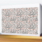 Block print berries black and white Wall Mural Gallery Image 2
