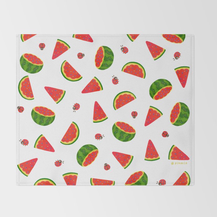 Watermelon&ladybug Throw Blanket Gallery Image 2