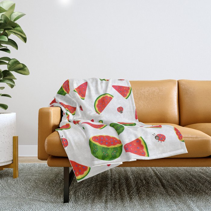 Watermelon&ladybug Throw Blanket Gallery Image 1