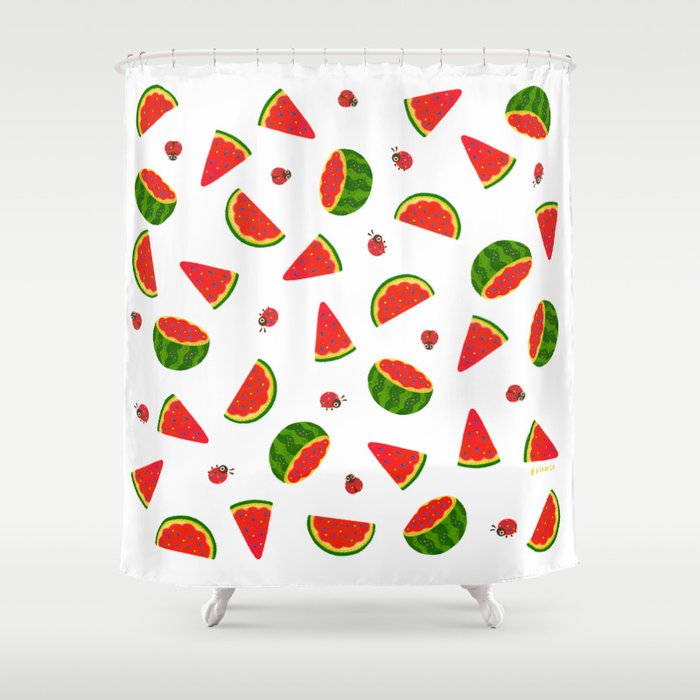 Watermelon&ladybug Shower Curtain Gallery Image 1