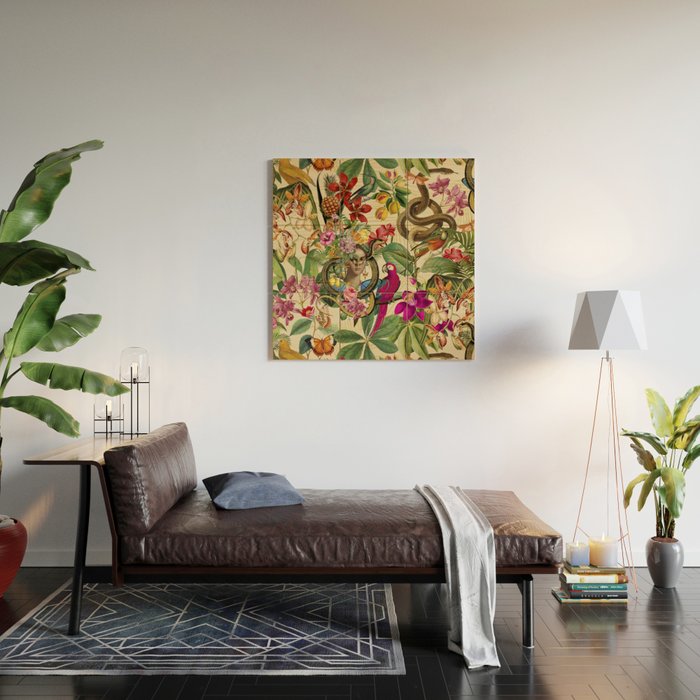 Snake Princess Tropical Jungle Vibes Multicolor  Wood Wall Art Gallery Image 2