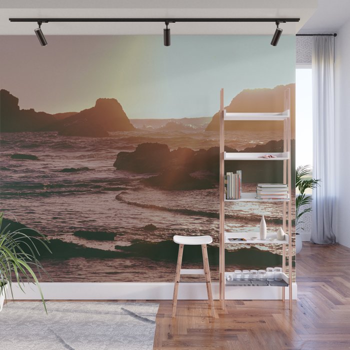Rocky Sun-Kissed Tides Wall Mural Gallery Image 1