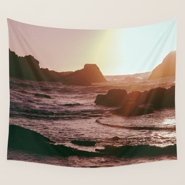 Rocky Sun-Kissed Tides Wall Tapestry Gallery Image 4
